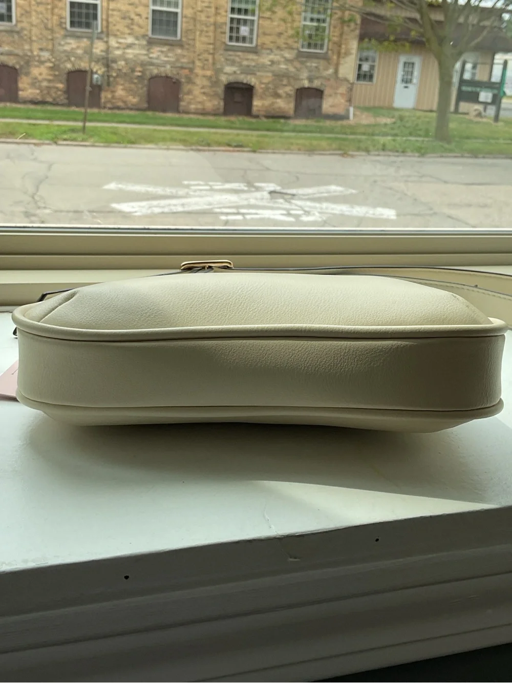 Cream Shoulder Bag with Adjustable Strap